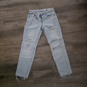 Stylish Distressed Light Blue Boyfriend Jeans